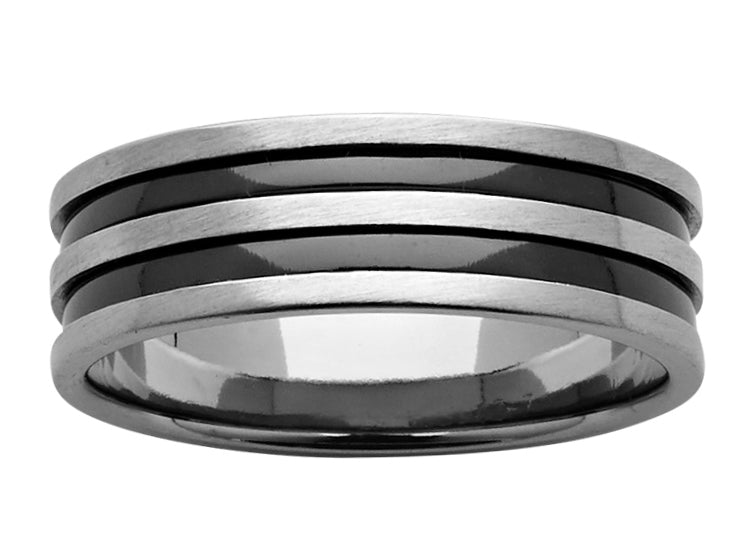 Ziro Two Tone 7mm Double Inlay Wedder