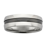 Load image into Gallery viewer, Titanium Ziro 7mm Narrow Inlay Wedder
