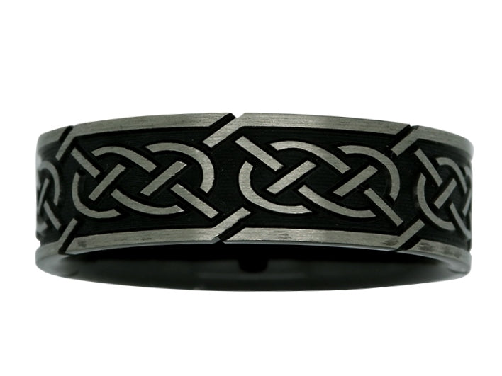 Ziro Two Tone 7mm Celtic Knot Wedder