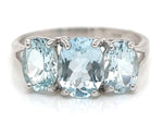 Load image into Gallery viewer, 9ct White Gold 3 Aquamarine Dress Ring
