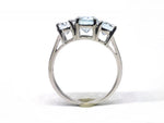 Load image into Gallery viewer, 9ct White Gold 3 Aquamarine Dress Ring
