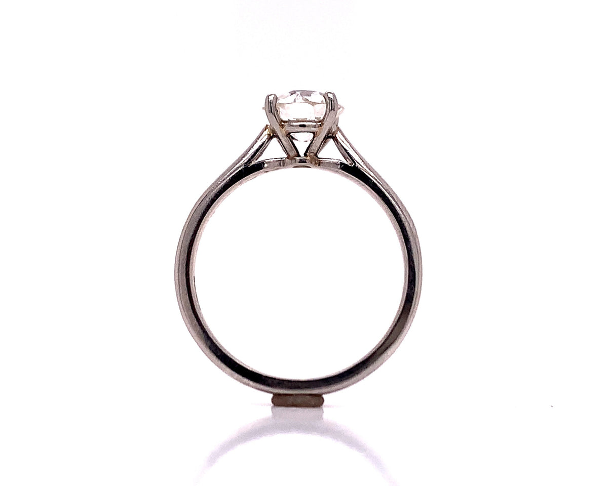 Platinum old cut diamond solitaire ring tdw 1