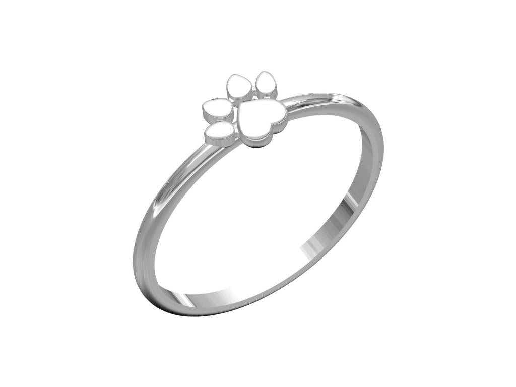 Sterling Silver Paw Print Ring