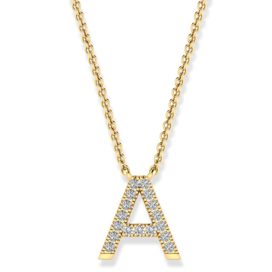 9ct Diamond Initial A Pendant