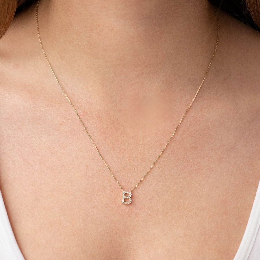 9ct Diamond Initial A Pendant