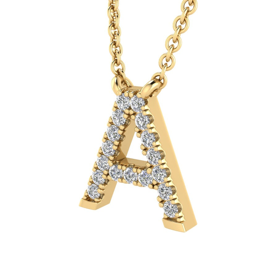 9ct diamond initial a pendant
