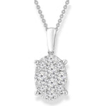Load image into Gallery viewer, 9ct White Gold Diamond Oval Cluster Pendant
