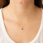 Load image into Gallery viewer, 9ct White Gold Sapphire Diamond Cluster Pendant
