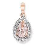 Load image into Gallery viewer, 9ct Rose Pear Morganite Diamond Necklace
