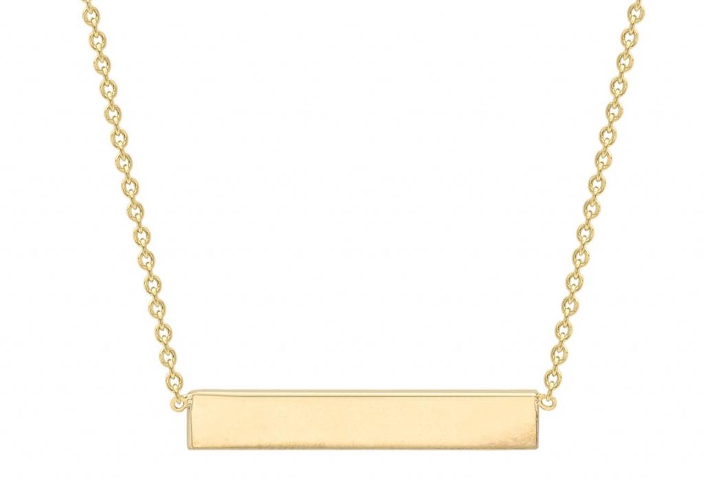9ct Solid Bar Necklace 40cm