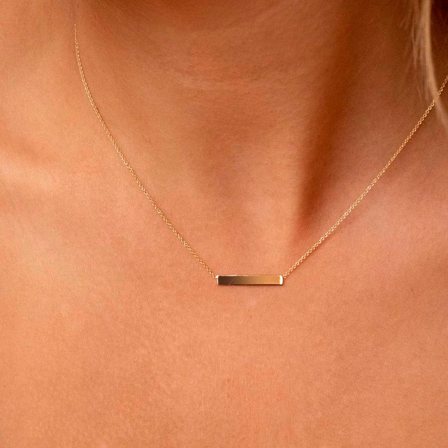 9ct Solid Bar Necklace 40cm