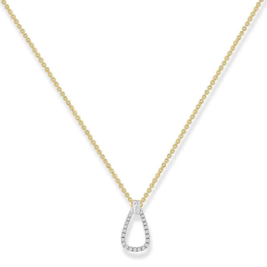 181558 9ct diamond open teardrop pendant 40cm