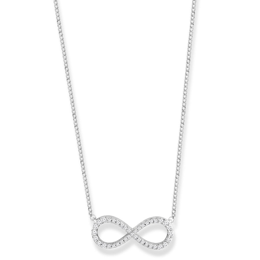 181559 9ct white gold diamond infinity necklace 40cm tdw 0