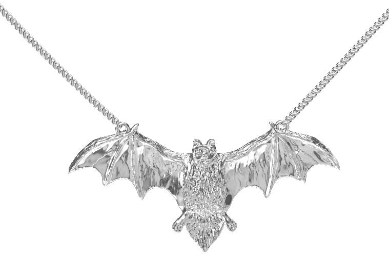 Sterling Silver Bat Necklace 45cm