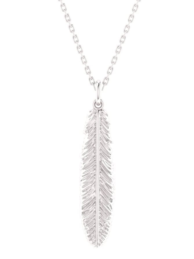 191825 sterling silver feather necklace2
