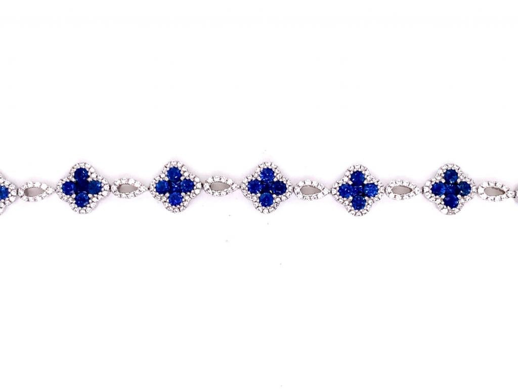 18ct white gold sapphire diamond bracelet tdw 1