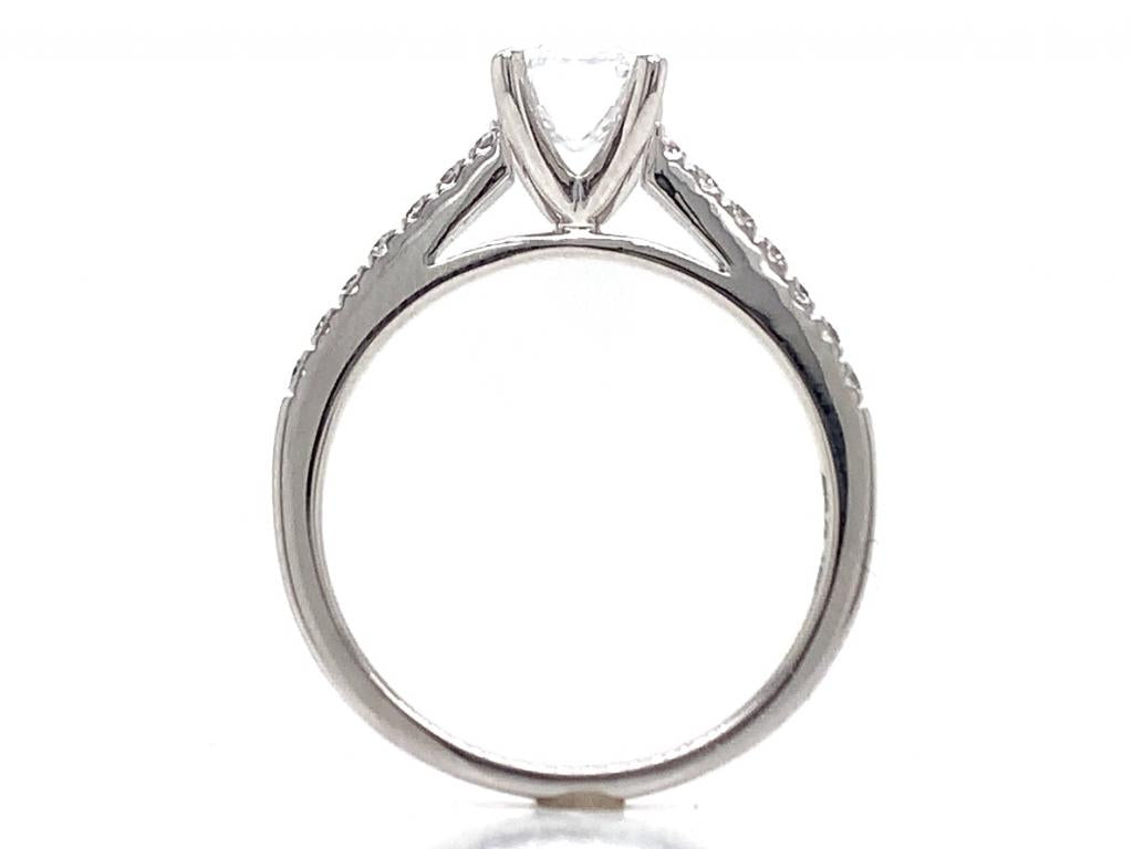 18ct white gold lab grown diamond emerald cut solitaire ring tdw 1
