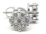 Load image into Gallery viewer, 10ct White Gold Diamond Cluster Earrings
