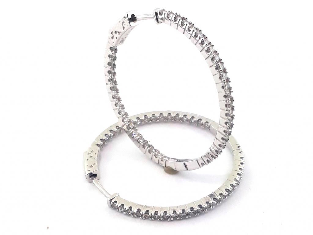 202492 white gold diamond hoop earrings