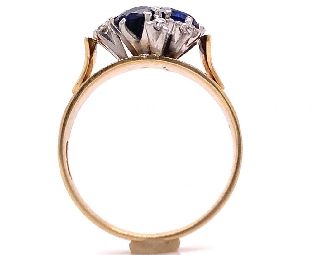 18ct Synthetic Sapphire Diamond Dress Ring