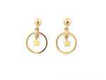 Load image into Gallery viewer, 9ct Gold Circle Star Drop Earring
