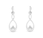 Load image into Gallery viewer, 9ct White Gold Diamond Twist Drop Earrings
