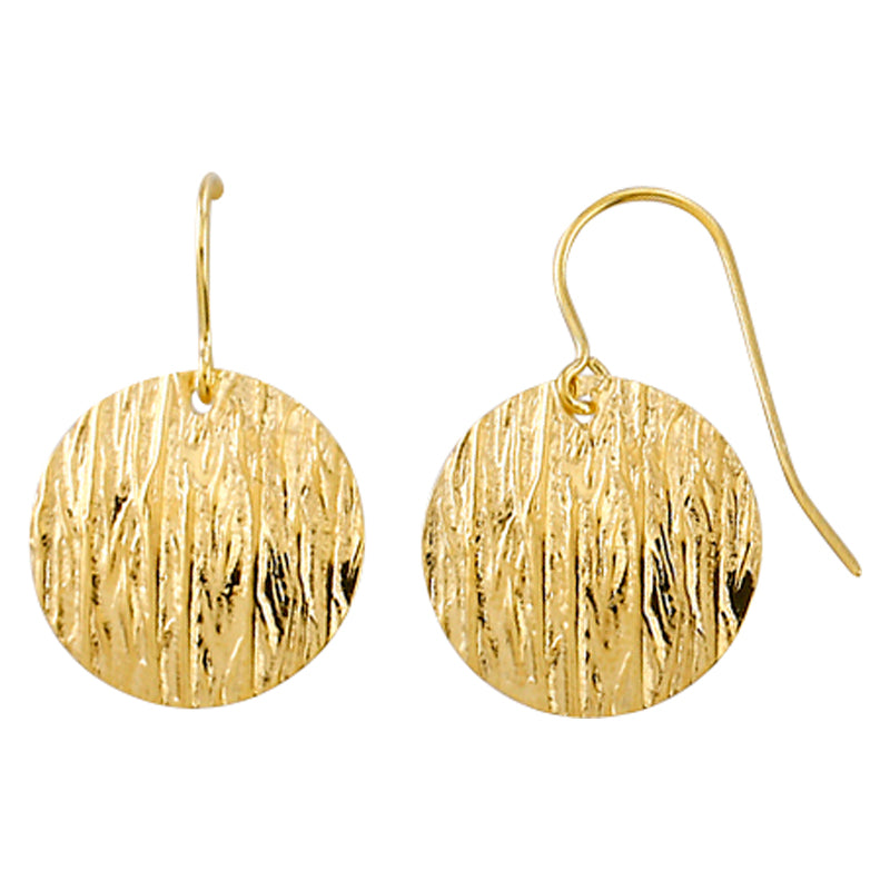 202560 9ct silver filled textured disc earrings ie1457