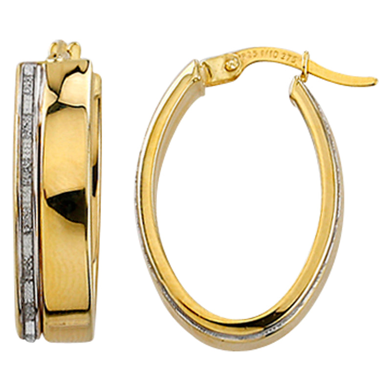 202561 9ct sterling silver filled two tone hoop earrings ie1483