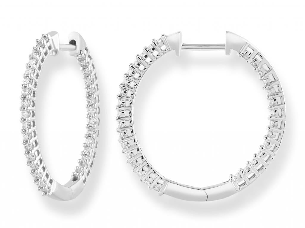 202566 9ct white gold diamond in out huggies tdw 0