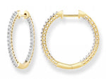 Load image into Gallery viewer, 9ct Diamond In/Out Huggie Earrings TDW 0.25ct
