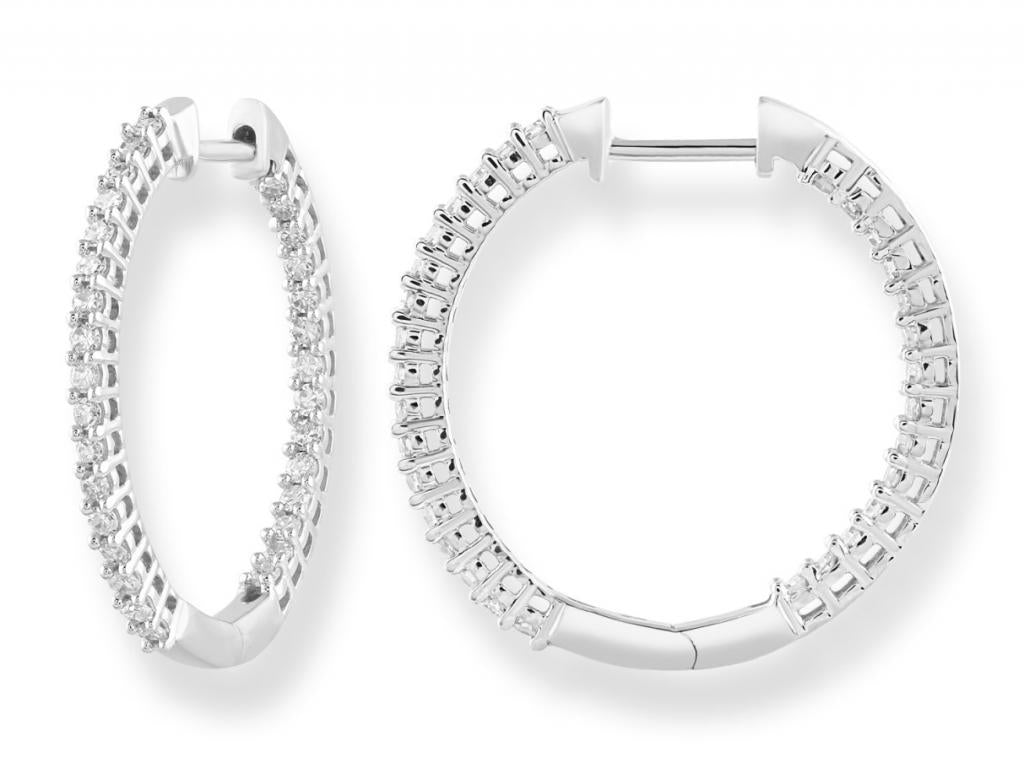 202568 9ct white gold diamond in out huggies tdw 0