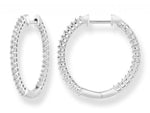Load image into Gallery viewer, 9ct White Gold Diamond In/Out Huggie Earrings TDW 0.50ct
