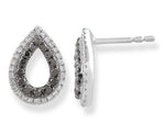 Load image into Gallery viewer, 9ct White Gold Black &amp; White Diamond Earrings TDW 0.40ct
