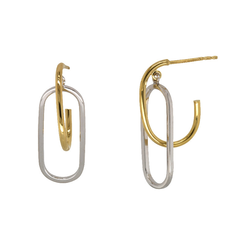 202599 9ct silver filled paperclip drop earrings ie1530