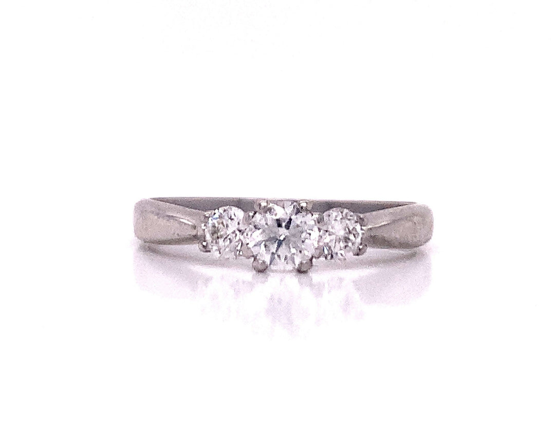 10ct White Gold Three Diamond Ring TDW 0.50ct