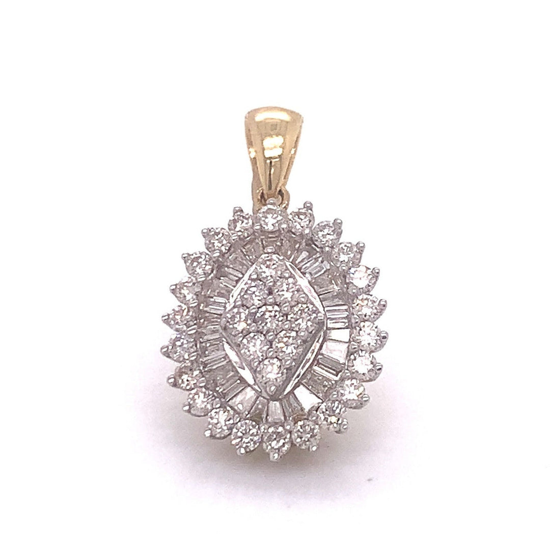 18ct white Gold diamond Cluster Pendant TDw 1.17ct
