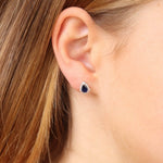 Load image into Gallery viewer, 9ct White Gold Sapphire Diamond Earrings
