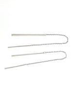 Load image into Gallery viewer, Stg Long Drop Thread Earrings
