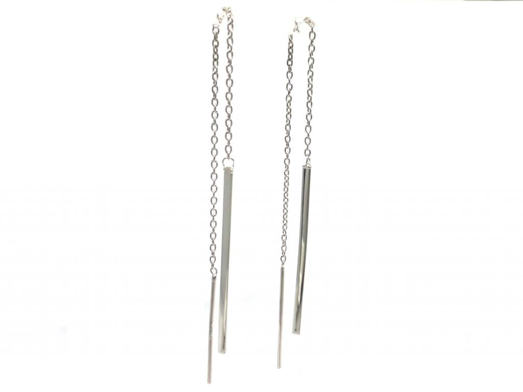 Stg Long Drop Thread Earrings