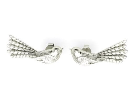 Sterling Silver Fantail Studs