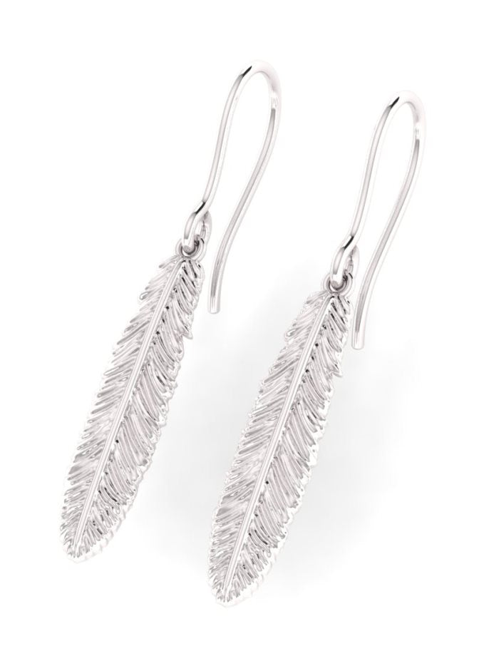 212167 sterling silver feather earrings
