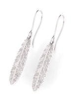 Load image into Gallery viewer, Sterling Silver Fantail/Piwakawaka Feather Hook Earrings
