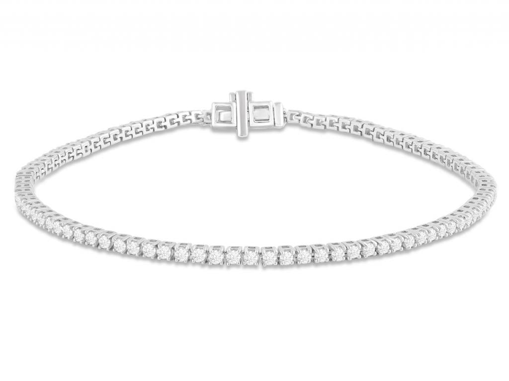 221322 9ct white gold diamond tennis bracelet tdw 1