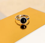 Load image into Gallery viewer, La Stele Stg Black Onyx Round Ring
