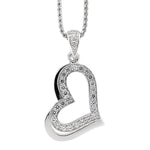 Load image into Gallery viewer, Ellani Stg CZ Double Heart Pendant
