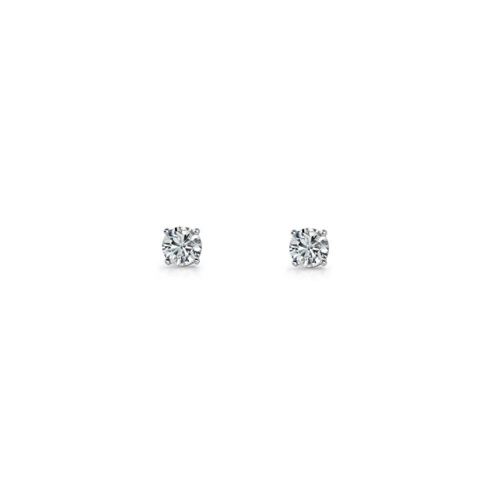 Ellani Stg CZ 4mm Earrings