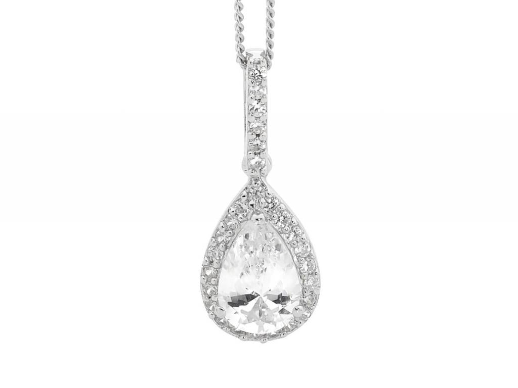 291169 p637w school ball prom sterling silver cz drop earrings dazzle sparkle