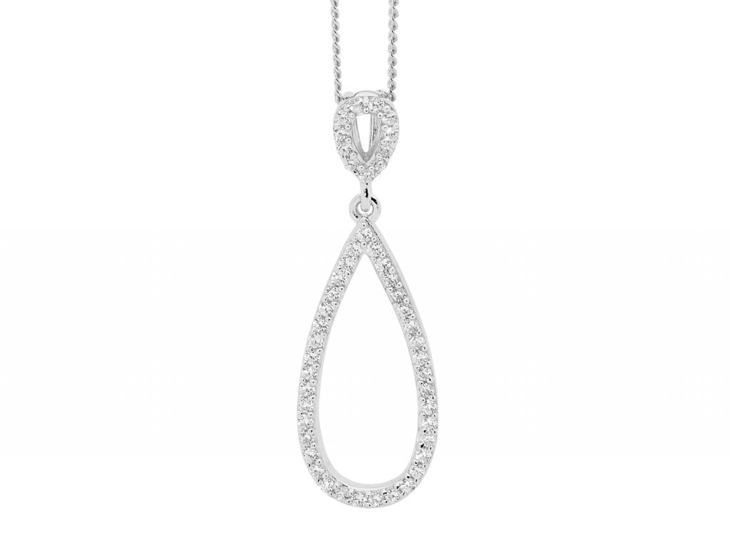 291178 p713 school ball prom sterling silver cz teardrop pendant dazzle sparkle