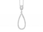 Load image into Gallery viewer, Ellani Stg CZ Open Teardrop Pendant
