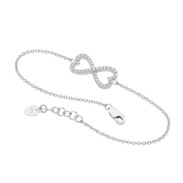 291185 silver cz infinity bracelet b192